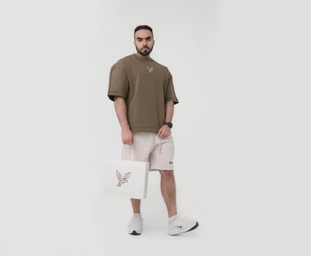 تيشيرت اوڤر سايز (بني)