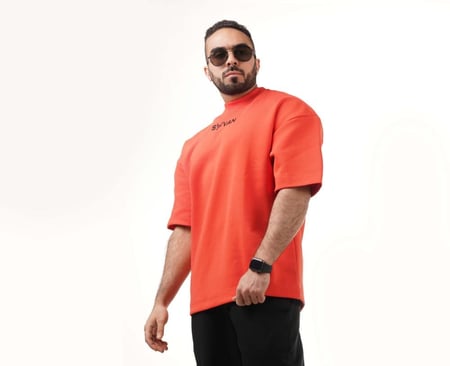 تيشيرت اوڤر سايز (برتقالي)