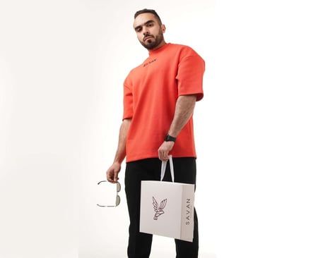 تيشيرت اوڤر سايز (برتقالي)