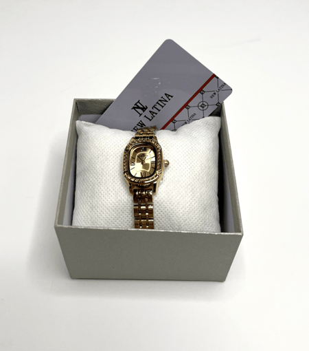 ساعة يد نسائية مينا ذهبي - سوار ذهبي