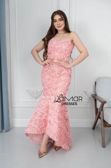 فستان  سهره مميز لون وردي