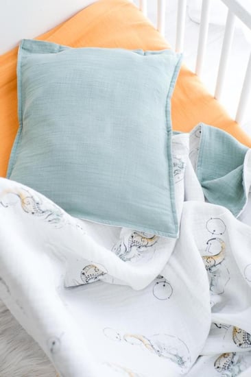 طقم شراشف مهد أطفال موسلين 3 قطع بنقوش حورية البحر -صنع في تركيا