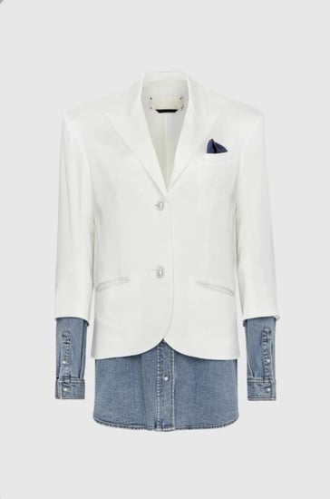 Blazer with Denim Accent