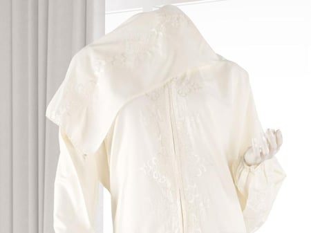 طقم شرشف صلاة مطرز مع سجادة - سكري