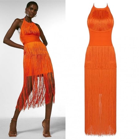 فستان هدب ميدي