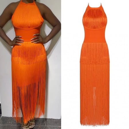 فستان هدب ميدي