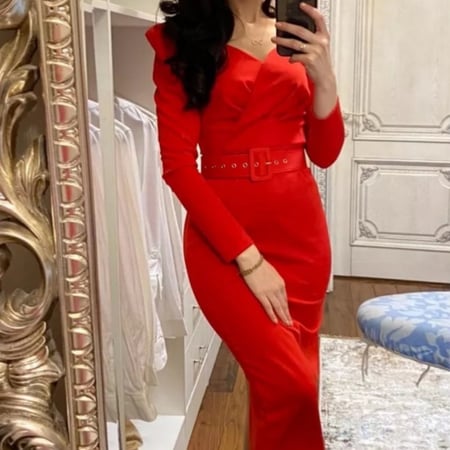 فستان ميدي + حزام