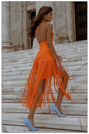 فستان هدب ميدي