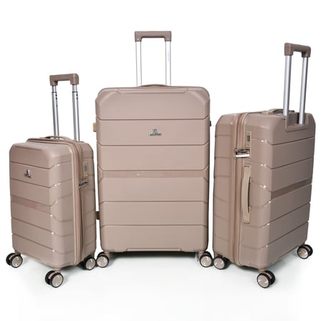 طقم شنط سفر من ستار لاين PP بولي بروبلين المضادة للكسر 3 قطع بني