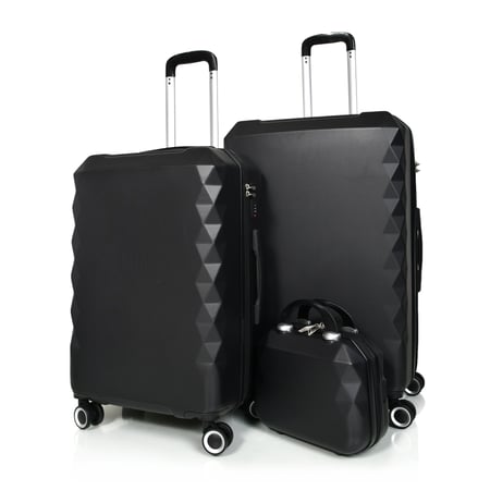 مورانو طقم شنط سفر فايبر 4 قطع أسود