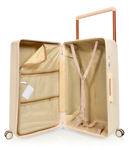 مورانو طقم شنط سفر فايبر يد عريض ثلاثة قطع لون بيج