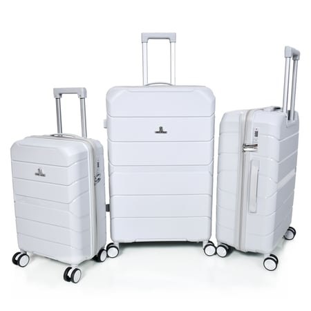 طقم شنط سفر من ستار لاين PP بولي بروبلين المضادة للكسر 3 قطع سلفر