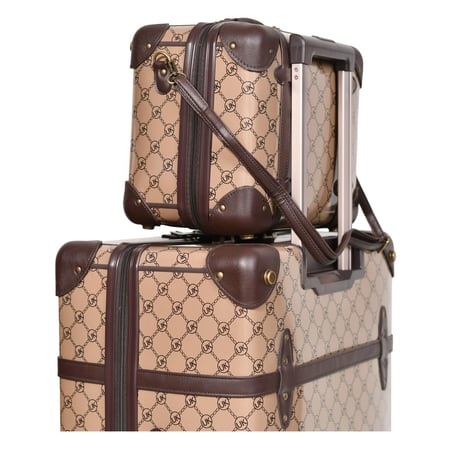 طقم شنط سفر كلاسيك جلد بلكامل مورانو اربع قطع كوفي