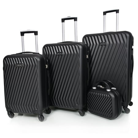 مورانو طقم شنط سفر فايبر 4 قطع أسود