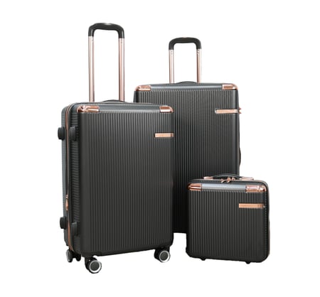 طقم شنط سفر مورانو كلاسيك ثلاثة قطع مع شنطة اكسسوارات رمادي