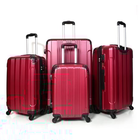 مورانو طقم شنط سفر فايبر أربع قطع عنابي