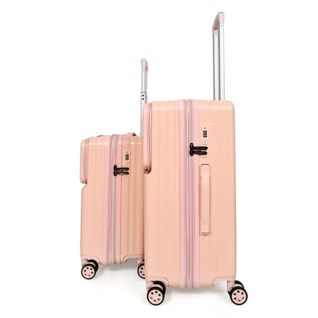 مورانو طقم شنط سفر فايبر 2 قطع وردي