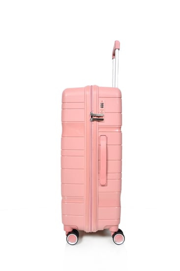 طقم حقائب سفر من مورانو من البولي بروبلين من 3 قطع و 4 عجلات دوارة مع قفل مدمج نوع TSA لون  اون روز