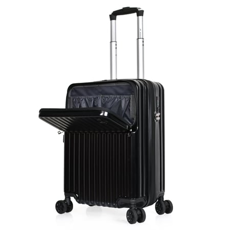 مورانو شنط سفر فايبر 20 أنش كبينة الطائرة أسود