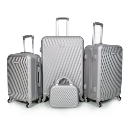 مورانو طقم شنط سفر  فايبر 4 قطع سلفر