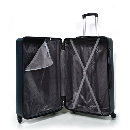 طقم شنط سفر 3 قطع من مورانو بتصميم دائري مموج اخضر غامق