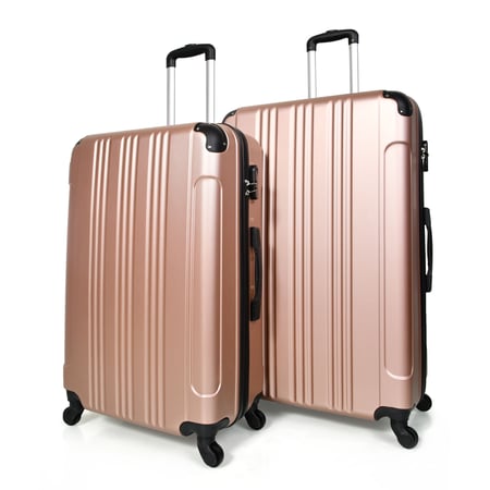 مورانو طقم شنط سفر فايبر أربع قطع روز جولد