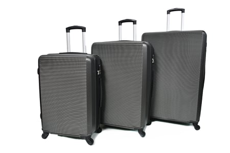 مورانو طقم شنط سفر 4 قطع فايبر بشكل مموج حديث الطراز رمادي غامق