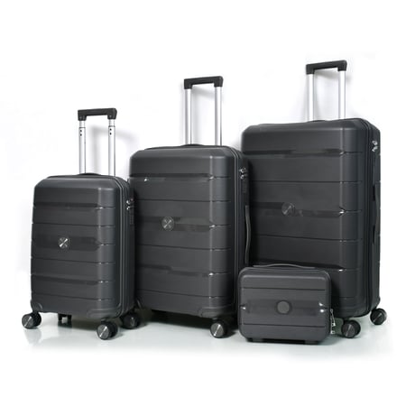 مورانو شنط سغر غير قابلة للكسر من بولي بروبلين pp عالية الجودة 4 قطع رمادي