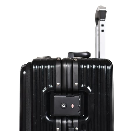 مورانو شنط سفر الومنيوم 20 أنش كبينة الطائرة أسود