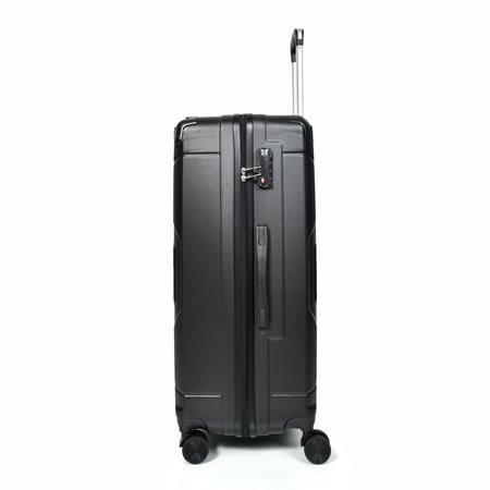 طقم شنط سفر مورانو فايبر بتصميم معينات احادية قوية 3 قطع أسود