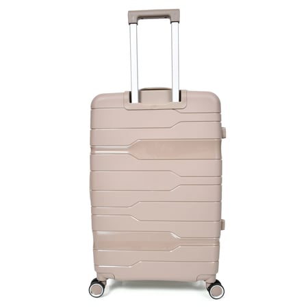 طقم حقائب سفر من مورانو من البولي بروبلين من 3 قطع و 4 عجلات دوارة مع قفل مدمج نوع TSA لون شامبان ذهبي
