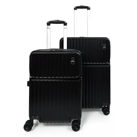 مورانو طقم شنط سفر فايبر 2 قطع أسود