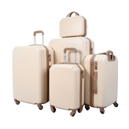 طقم حقائب من مورانو عصري ومناسب لجميع رحلاتك وتنقلاتك براحه وسهوله مكونه من 4 قطع وحقيبة عنايه شخصيه, لون بيج كاكي