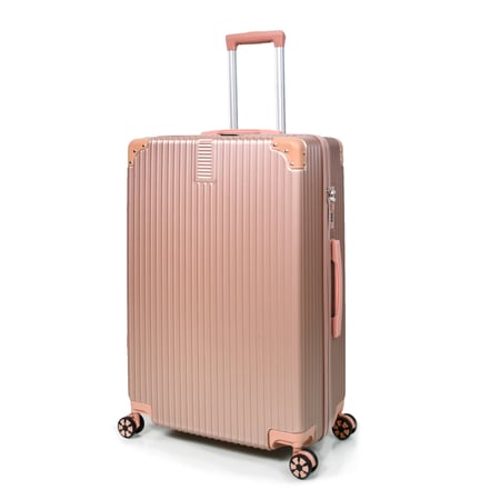 مورانو طقم شنط سفر من الفايبر المضادة للصدمات خفيفة الوزن بعجلات 360 درجة طقم 3 قطع روز