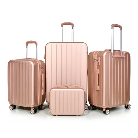 مورانو طقم شنط سفر فايبر اربع قطع روز جولد