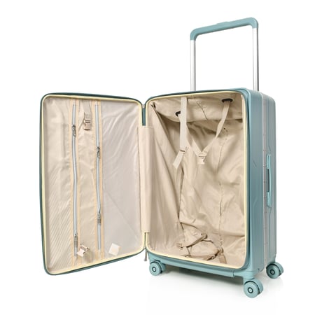 مورانو طقم شنط سفر فايبر الومينيوم يد عريض ثلاثة قطع لون أزرق