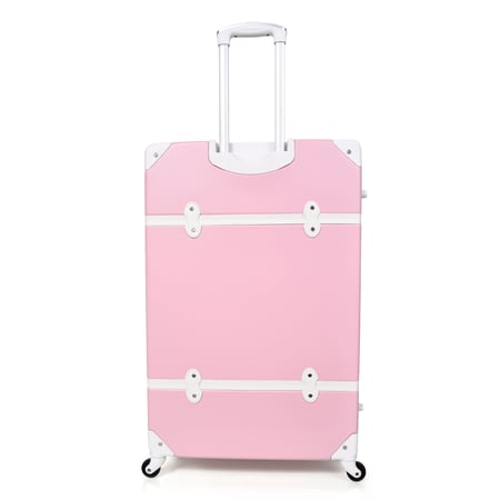 طقم شنط سفر كلاسيك مورانو من7 قطع فايبر و جلد فاخر وردي