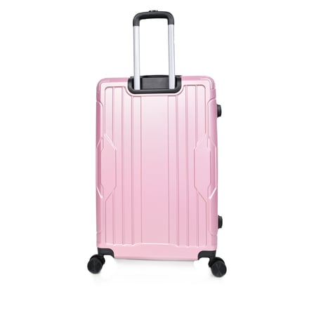 طقم شنط سفر مورانو فايبر بتصميم معينات احادية قوية 3 قطع وردي