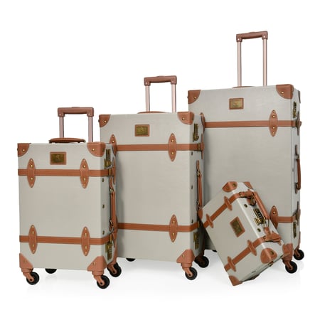 مورانو طقم شنط سفر كلاسيك جلد اربع قطع رمادي