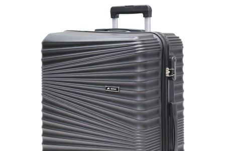 طقم شنط سفر مورانو فايبر من 4 قطع مع شنطة مكياج بملمس مموج أسود