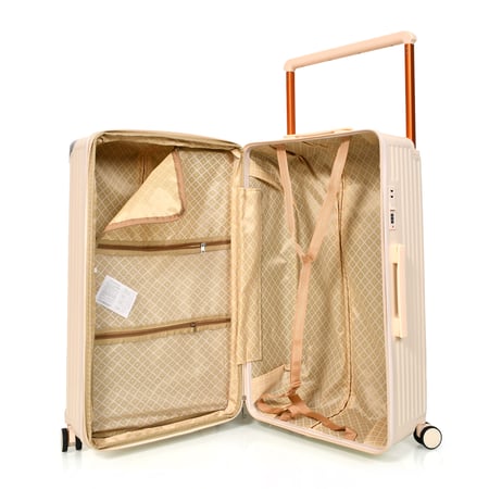 مورانو طقم شنط سفر فايبر اركان الامنيوم ثلاثة قطع بيج