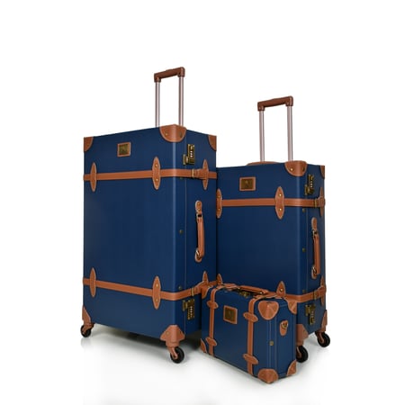 مورانو طقم شنط سفر كلاسيك جلد اربع قطع كحلي