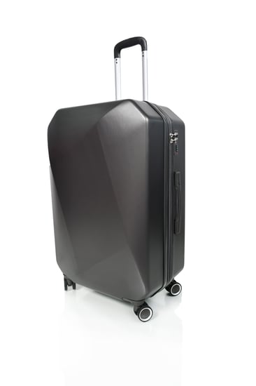 طقم شنط سفر مورانو فايبر بتصميم معين هندسي مكون من 4 قطع رمادي غامق