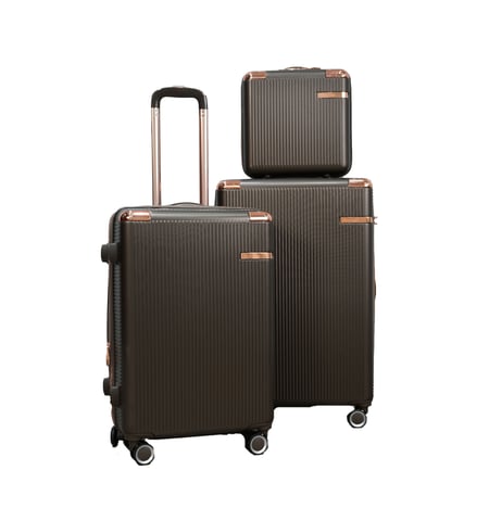 طقم شنط سفر مورانو كلاسيك ثلاثة قطع مع شنطة اكسسوارات بني