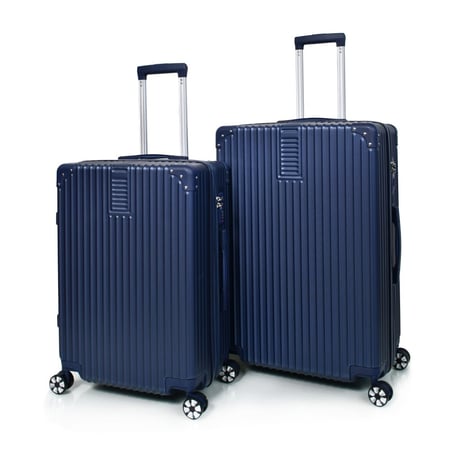 مورانو طقم شنط سفر من الفايبر المضادة للصدمات خفيفة الوزن بعجلات 360 درجة طقم 3 قطع كحلي