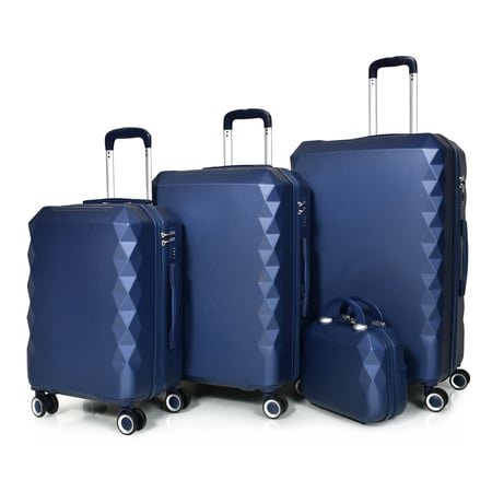 مورانو طقم شنط سفر فايبر 4 قطع أزرق