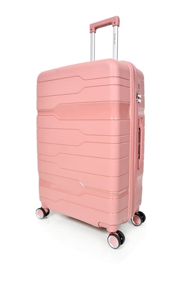 طقم حقائب سفر من مورانو من البولي بروبلين من 3 قطع و 4 عجلات دوارة مع قفل مدمج نوع TSA لون  اون روز