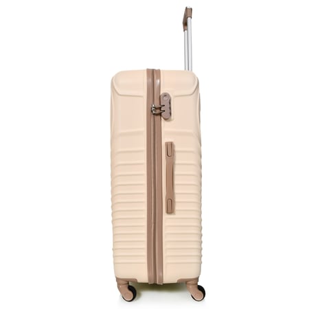 مورانو طقم شنط سفر  فايبر  ثلاث قطع مع شنطة مكياج  بتصميم دوائر بيج