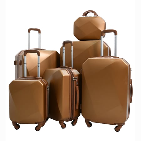 مورانو طقم شنط سفر فايبر من 6 قطع نحاسي