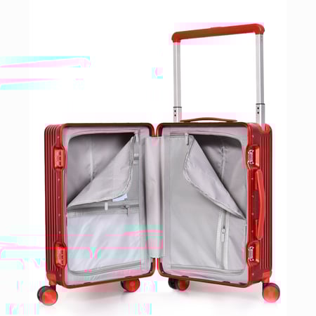 مورانو شنط سفر كبينة الومنيوم بدون سحاب 20 انش احمر